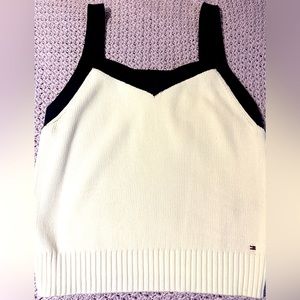 NWOT Tommy Hilfiger ColorBlock V-Neck Sweater Tank 100% Cotton Top Sz Med